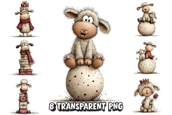 Download 8 Cute Whimsical Easter Lamb PNG - Lamb png Collection
