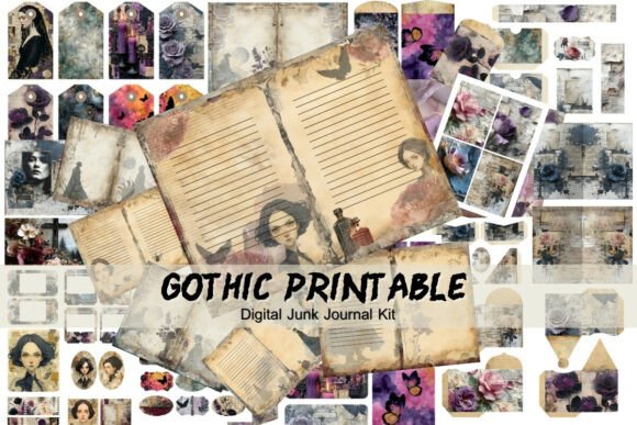 Download Gothic Junk Journal Kit Instant Download - Premium Resources